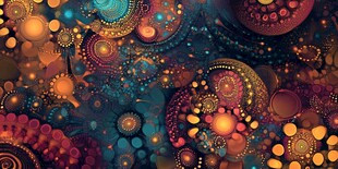奇幻多彩圆形抽象艺术图案