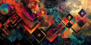 抽象多彩几何图案艺术画面