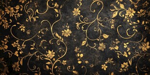 黑金花卉复古纹理背景图