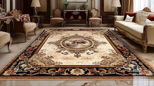 奢华欧式客厅与精美地毯