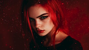 红发酷感女孩的魅力瞬间