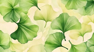 清新银杏叶水彩背景图案