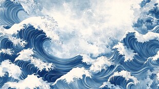 海浪翻涌 壮丽海洋景象