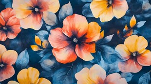 水彩花卉图案背景设计