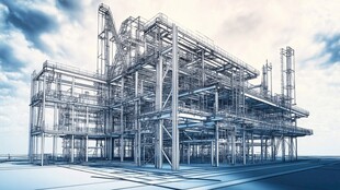 现代工业建筑三维效果图