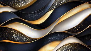 黑金波浪抽象艺术背景图