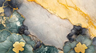 中式大理石花卉纹理背景