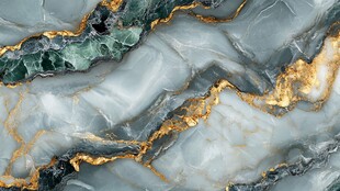 奢华大理石纹理 金绿交织