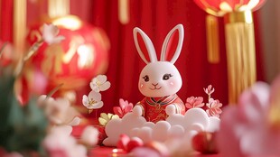 萌兔贺岁 新春装饰美如画