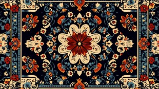 复古风精美花卉地毯图案