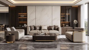 现代轻奢风客厅优雅呈现