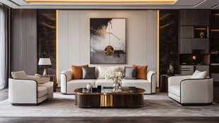 现代简约风豪华客厅空间