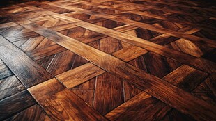 复古拼花木地板纹理特写