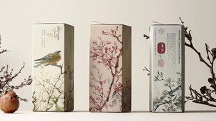 中式花鸟风精美包装盒