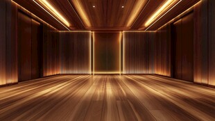 奢华木质空旷室内空间