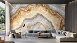 奢华大理石客厅背景墙