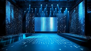 梦幻蓝色科技风舞台场景