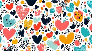 缤纷爱心图案 可爱风背景