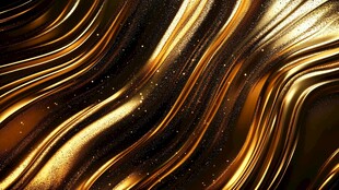 金色流动质感波纹背景图