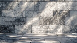 石砌墙面地面的光影空间