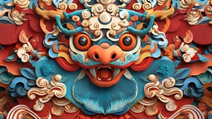 中式传统龙形木雕装饰