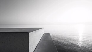 极简海岸平台 光影意境