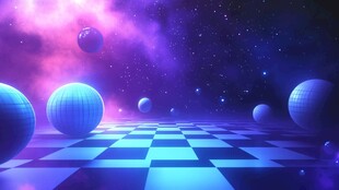 梦幻宇宙中的棋盘场景