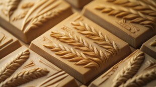 麦穗图案手工皂特写