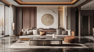 现代中式风格豪华客厅设计