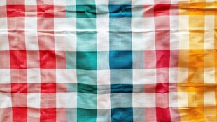 多彩格子布料纹理特写