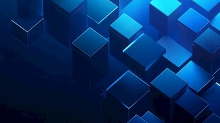 蓝色立体方块科技背景图