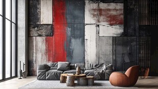 工业风客厅的个性艺术墙