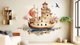 梦幻城堡帆船墙饰装点房间