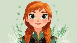 可爱艾莎公主插画形象