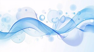 蓝色动感波浪气泡背景图