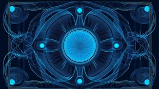 蓝色科技感几何图案设计