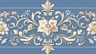 欧式浮雕花卉装饰图案