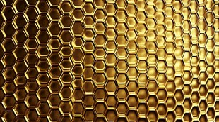 金色蜂窝纹理背景图案