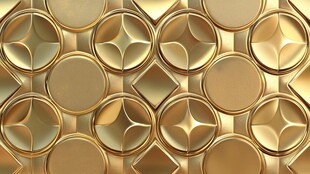 金色立体几何图案背景