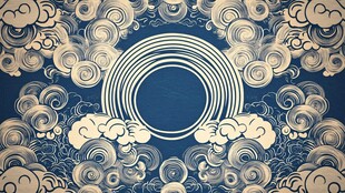 中式云纹环绕圆形图案