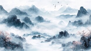 水墨山水间 云雾绕峰峦