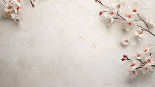素雅墙面绽放唯美花枝