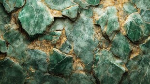 翠绿斑驳的天然石材纹理