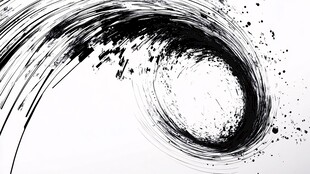 墨韵旋绕抽象艺术图案