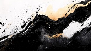 水墨黑金抽象动感艺术画面