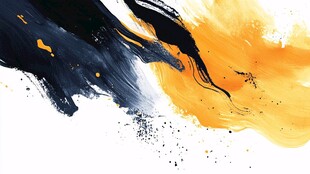 墨彩飞扬的抽象艺术画面