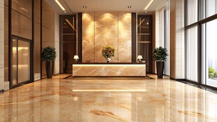 豪华大气的酒店大堂前台