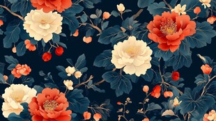 复古花卉图案 典雅东方韵味