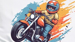 酷炫骑士骑摩托动感画面