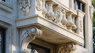 欧式建筑精美雕花阳台